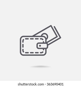 wallet with credit card - vector