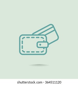 wallet with credit card - vector