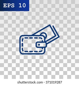 wallet with credit card - vector