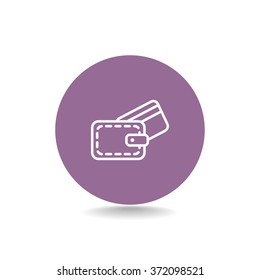 wallet with credit card - vector