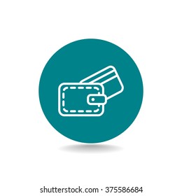 wallet with credit card - vector