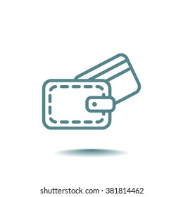 wallet with credit card - vector