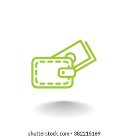 wallet with credit card - vector