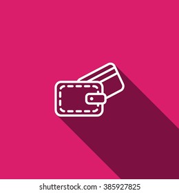 wallet with credit card - vector