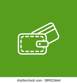 wallet with credit card - vector