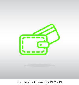 wallet with credit card - vector