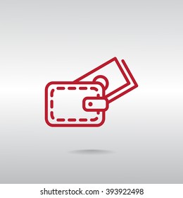 wallet with credit card - vector