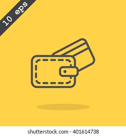 wallet with credit card - vector