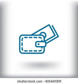 wallet with credit card - vector