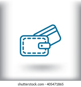 wallet with credit card - vector