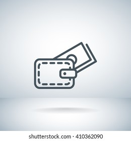 wallet with credit card - vector