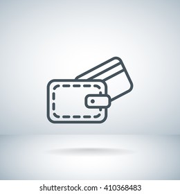 wallet with credit card - vector
