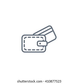 wallet with credit card - vector