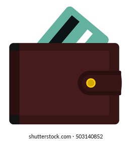 Wallet with credit cards icon. Flat illustration of wallet vector icon for web design