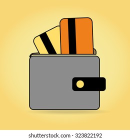 Wallet with credit cards inside. 
