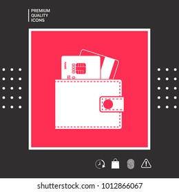 Wallet with credit cards inside icon