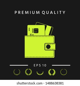 Wallet with credit cards inside icon. Graphic elements for your design
