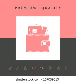 Wallet with credit cards inside icon. Graphic elements for your design