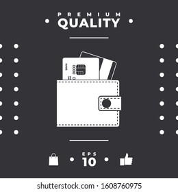 Wallet with credit cards inside icon. Graphic elements for your design