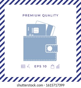 Wallet with credit cards inside icon. Graphic elements for your design