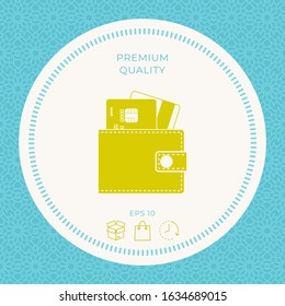 Wallet with credit cards inside icon. Graphic elements for your design