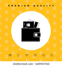 Wallet with credit cards inside icon. Graphic elements for your design