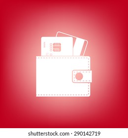 Wallet with credit cards inside icon.