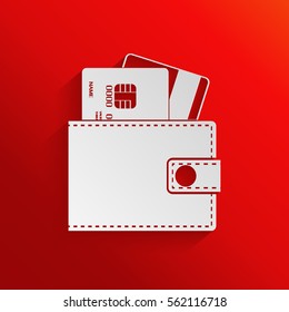 Wallet with credit cards inside icon