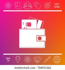 Wallet with credit cards inside icon