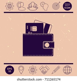 Wallet with credit cards inside icon