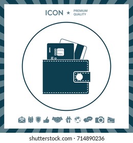 Wallet with credit cards inside icon