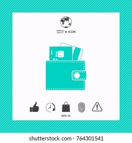 Wallet with credit cards inside icon