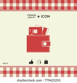 Wallet with credit cards inside icon