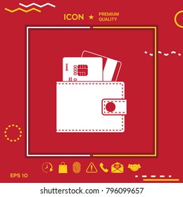 Wallet with credit cards inside icon