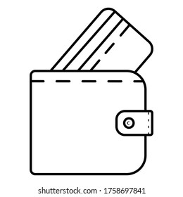 Wallet and credit cards vector icon