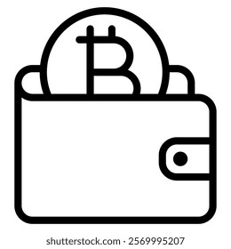 Wallet Crypto and Blockchain icon illustration