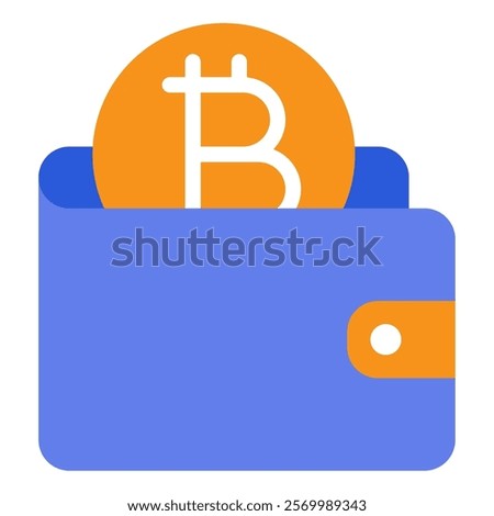 Wallet Crypto and Blockchain icon illustration