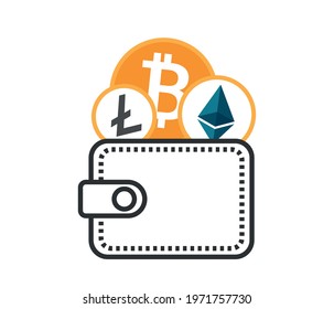 Wallet and crypto currency concept. Cripto exchange.