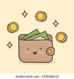 Wallet. Cute Doodle Illustration. 