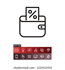 Wallet cyber monday vector icon