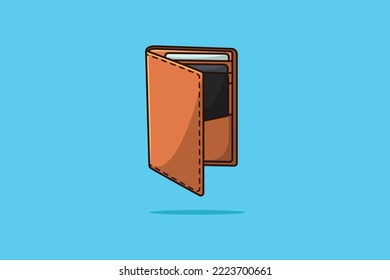 Wallet with Debit Card and Money hacking vector illustration. Technology icon concept. Modern design wallet icon on blue background.