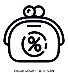Wallet deposit icon. Outline wallet deposit vector icon for web design isolated on white background