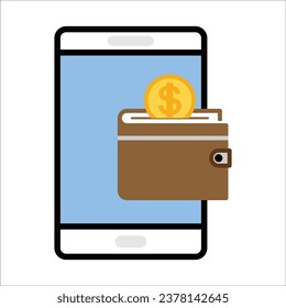 wallet - digital wallet icon vector design template