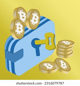wallet with digital money lots of. Accumulate or invest in crypto concept.