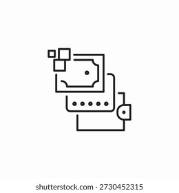 Vector de signo de icono de servicios digitales de cartera