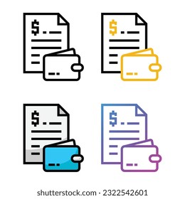 Wallet with document icon design in four variation color