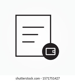 wallet document sign icon design