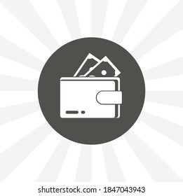 wallet with dollar bills isolated simple solid vector icon