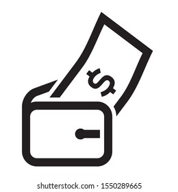 Wallet Dollar Flat Style Icon
