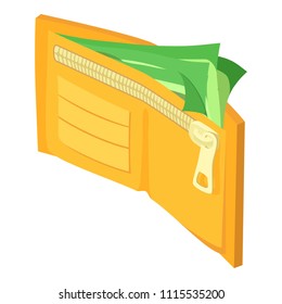 Wallet dollar icon. Isometric of wallet dollar vector icon for web design isolated on white background